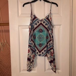 Miami multi-color high low style tank top
